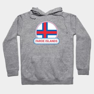 Faroe Islands Country Badge - Faroe Islands Flag Hoodie